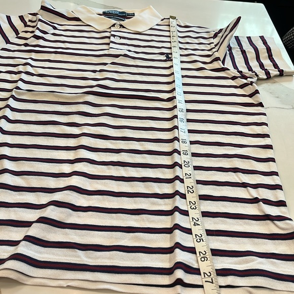 Ralph Lauren White and Black Polo Shirt Classic Stripes Moisture Management Sz.L - Picture 8 of 10